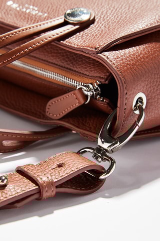 Mala shopper em couro de vitelo Fidèle - Castanho