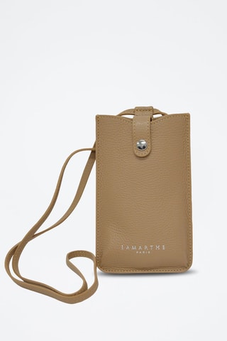 Bolsa de telemóvel de couro Ambre - Toupeira
