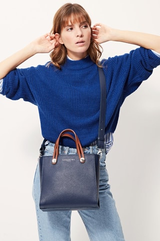 Mala shopper em couro Fidèle - Azul