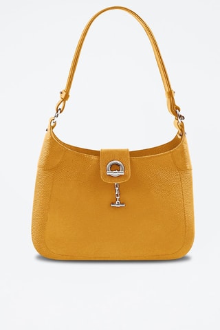 Mala de ombro de couro Paris - Amarelo