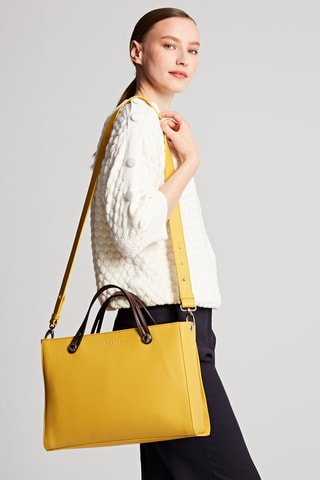 Mala shopper em couro Fidele - Amarelo