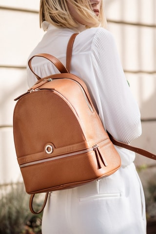 Mochila de couro Select - Castanho