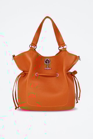 Mala bucket em couro Paris - Laranja