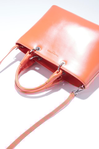 Mala shopper em raspa de couro Caprice - Laranja