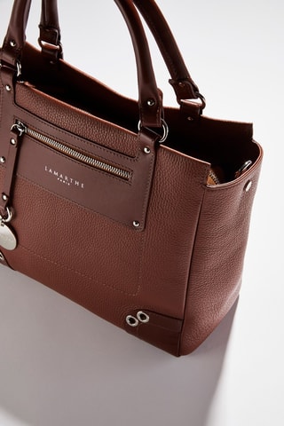 Mala shopper em couro Idole - Castanho