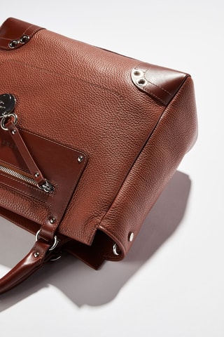 Mala shopper em couro Idole - Castanho