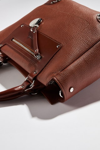 Mala shopper em couro Idole - Castanho