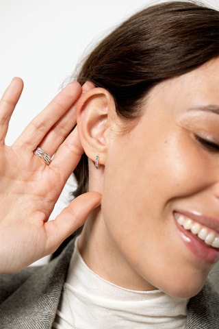 Boucles d'oreilles mini-créoles - Argent