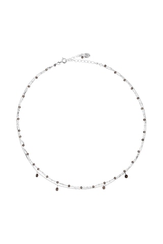 Collier Argent et quartz