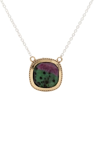 Collier - Argent et rubis zoïsite