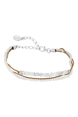 Bracelet multi-rangs - Argent et pierres de lune