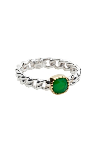 Bague - Argent et chrysoprase
