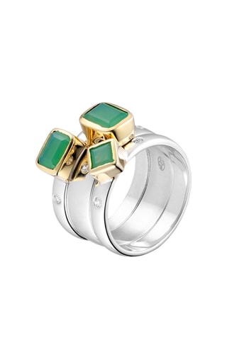 Bague - Argent et calcédoines