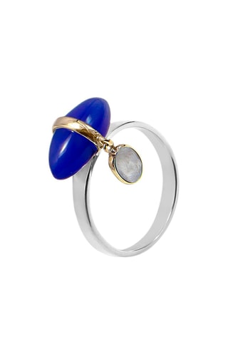 Bague - Argent, calcédoine et pierre de lune