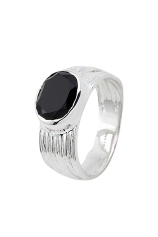 Bague - Argent et onyx