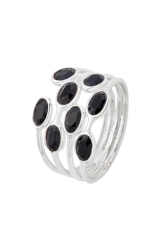 Bague - Argent et onyx