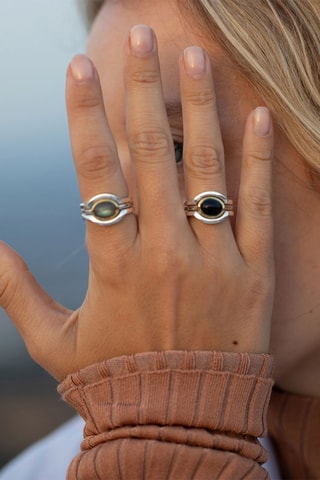 Bague 3-en-1 - Argent et labradorite