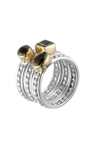 Bague - Argent et quartz fumé