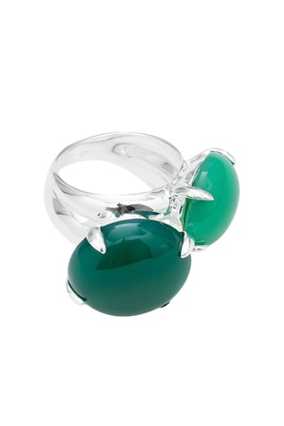 Bague - Argent, onyx et chrysoprase