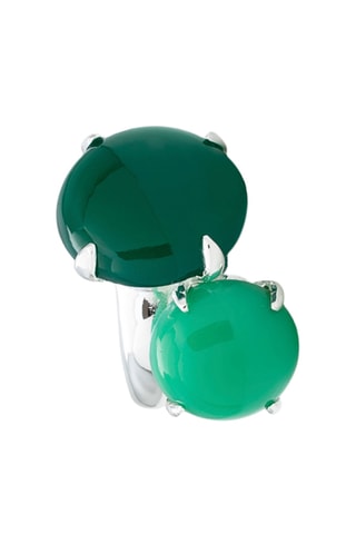 Bague - Argent, onyx et chrysoprase