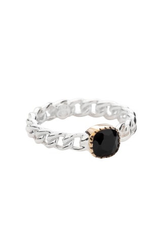 Bague - Argent et onyx