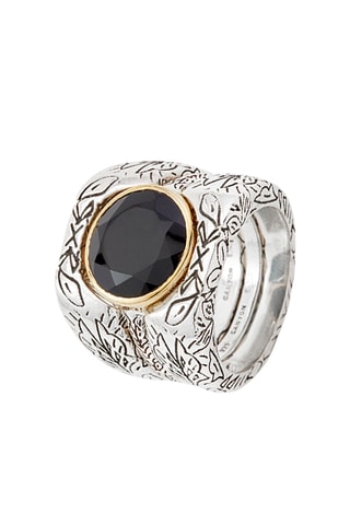 Bague 3-en-1 - Argent et onyx