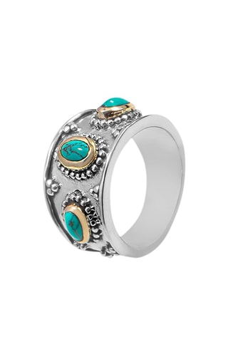 Bague Argent et turquoises