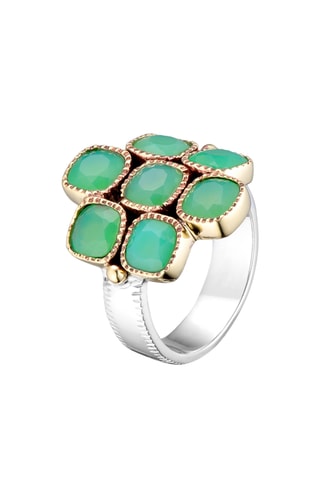 Bague - Argent et chrysoprases