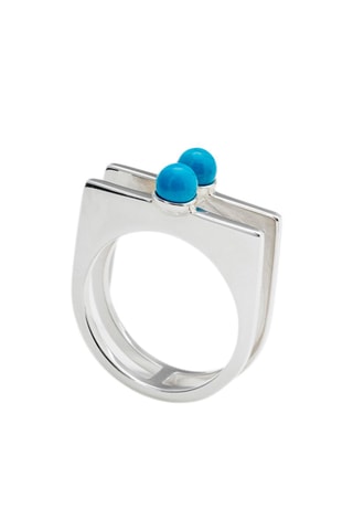 Bague - Argent et howlite
