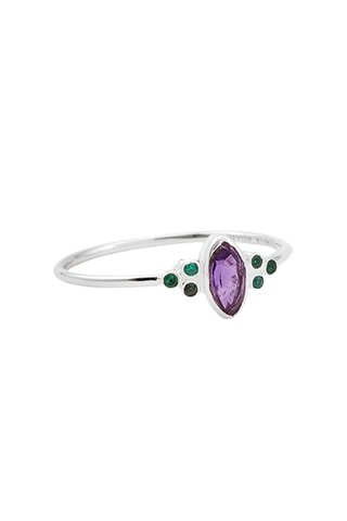 Bague - Argent,améthyste et onyx