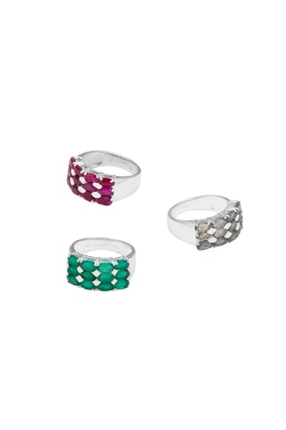 Bague - Argent et labradorites