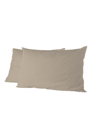 2 taies d'oreiller - Beige foncé - 50 x 70 cm