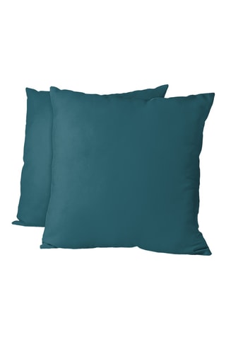 2 taies d'oreiller - Bleu canard - 63 x 63 cm
