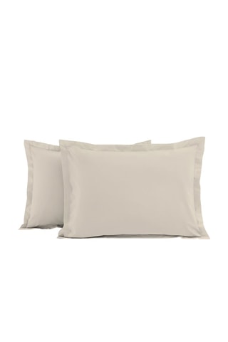 2 Perkalkatoenen Kussenslopen 80 Draad/cm² La Beguine - Beige
