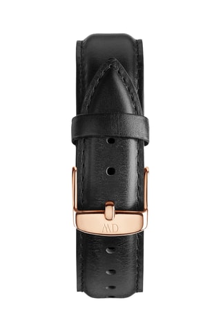 Montre à quartz en cuir Classic 36 - Noir et doré rose