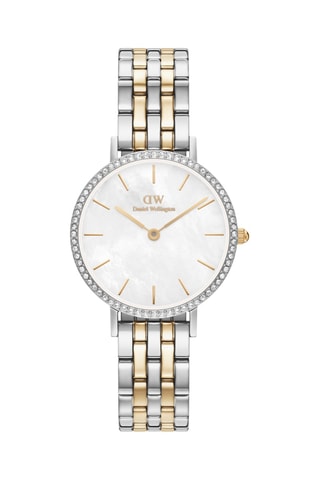 Montre à quartz en acier inoxydable et nacre Petite 28 - Argenté et doré