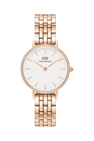 Montre à quartz en acier inoxydable Petite 28 - Doré rose et blanc