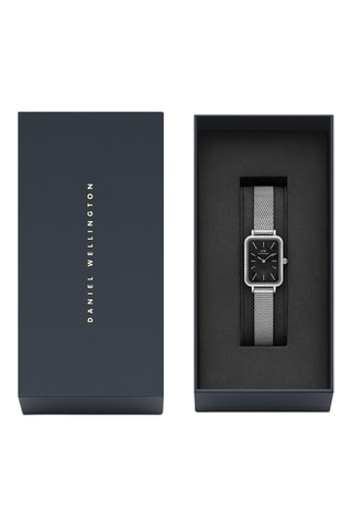Montre à quartz en acier inoxydable et nacre Quadro - Argenté et noir