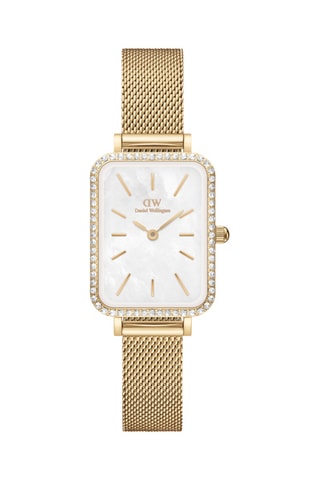 Montre à quartz en acier inoxydable et nacre Quadro - Doré