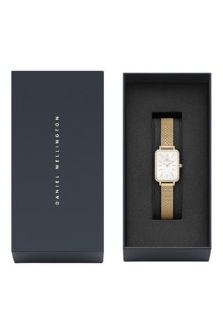 Montre à quartz en acier inoxydable et nacre Quadro - Doré