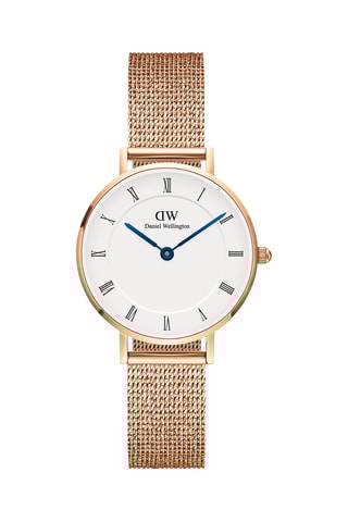 Montre à quartz en acier inoxydable Petite Roman - Doré rose et blanc