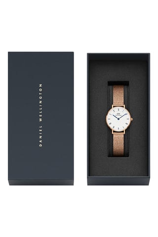 Montre à quartz en acier inoxydable Petite Roman - Doré rose et blanc