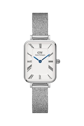 Montre à quartz en acier inoxydable Quadro Roman - Argenté
