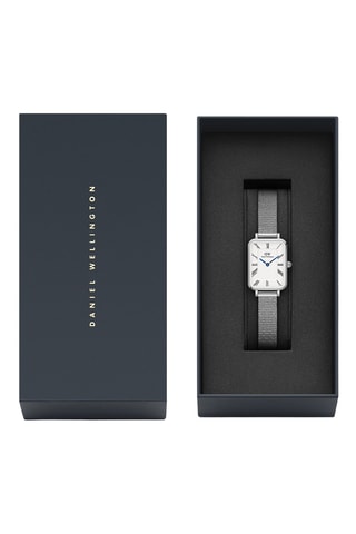 Montre à quartz en acier inoxydable Quadro Roman - Argenté