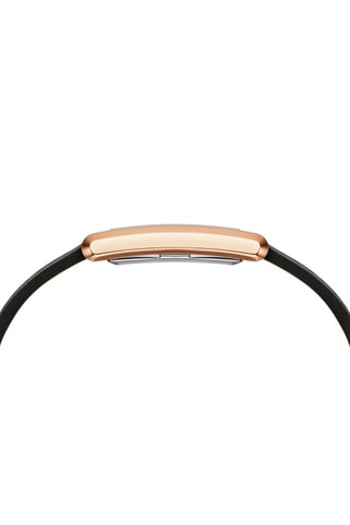 Montre à quartz en cuir Bound - Noir et doré rose