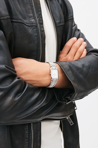 Montre à quartz en acier inoxydable Bound - Argenté et blanc