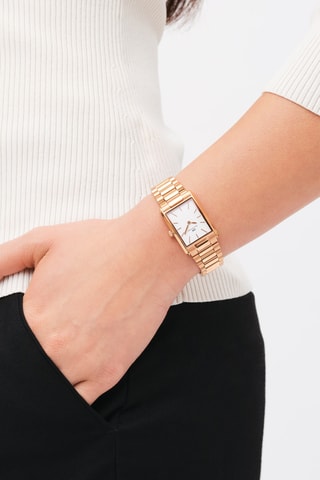 Montre à quartz en acier inoxydable Bound - Doré rose et blanc
