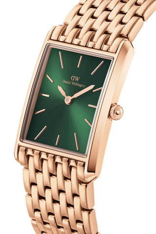 Montre à quartz en acier inoxydable Bound - Doré rose et vert