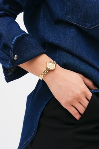 Montre à quartz en acier inoxydable Elan Lumine 22 - Doré
