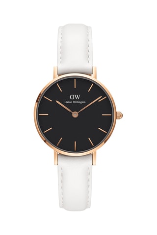 Montre à quartz en cuir Petite 28 Bondi - Blanc et doré rose